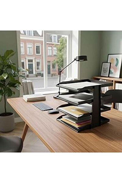 Genel Markalar Steelline 4 Katlı Metal Dosya Rafı - Masa Üstü Sağlam Ofis Org...