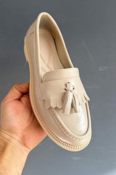 asmi shoes Pantofi casual pentru femei Flex Beige din piele lacuita