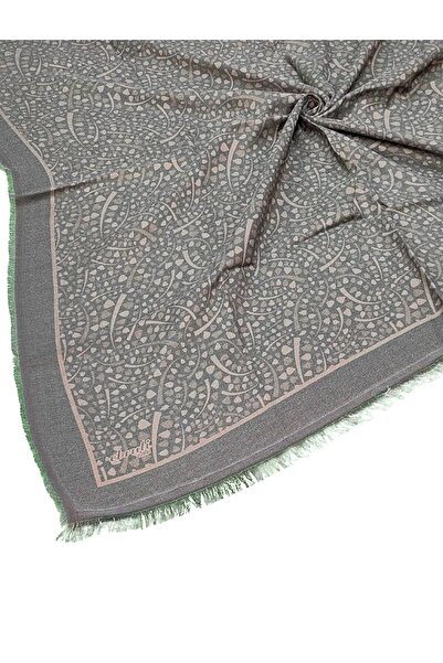 mim eşarp Ebruli Winter Patterned Scarf 95X95 cm