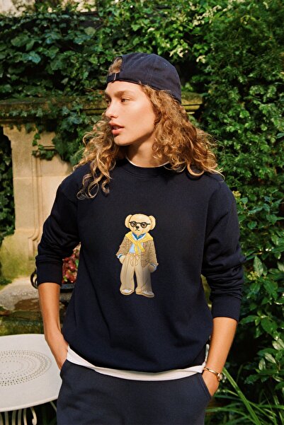 The Champ Clothing Femei supradimensionat Swea tricou Gentleman Bear 3D cu im...