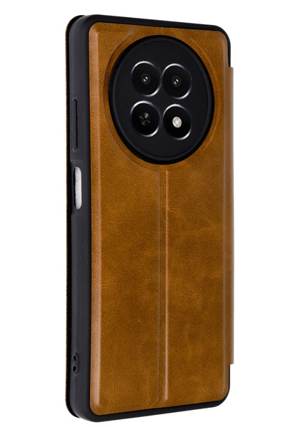 NewFace 1613750747 حافظة قابلة للطي لهاتف ريلمي 12 5G (215037) - لون أسمر