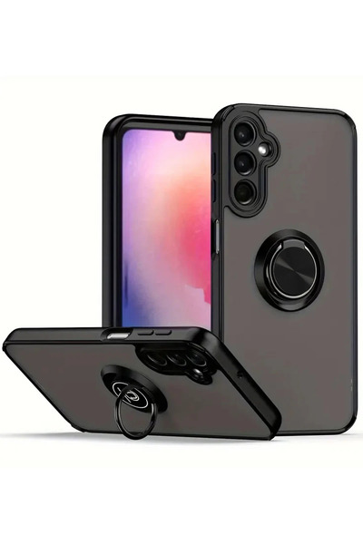 NewFace حافظة سامسونج جالاكسي A56 مونتريال من السيليكون مع حلقة - أسود 149090...