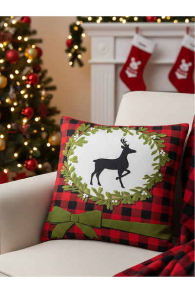 Dörtel Tedarik Μαξιλαροθήκη με θέμα την Πρωτοχρονιά με φερμουάρ διπλής όψης, ...