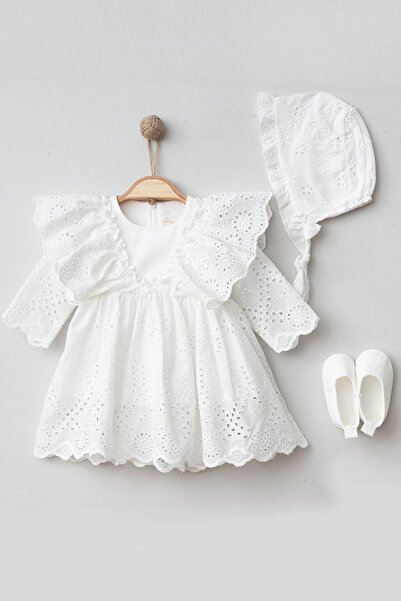 moukou Begonia Baby Girl Embroidered Dress Newborn Luxury Dress Set - Hospita...