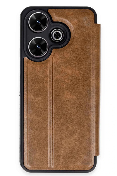 NewFace 1614146747 حافظة قابلة للطي لهاتف شاومي ريدمي 13 4G (144641) - أسمر