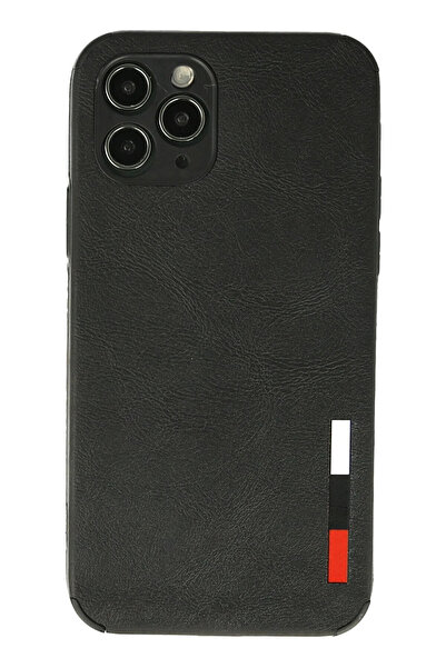 NewFace 1614057747 حافظة آيفون 11 برو ماكس من السيليكون الجلدي (195740) - أسود