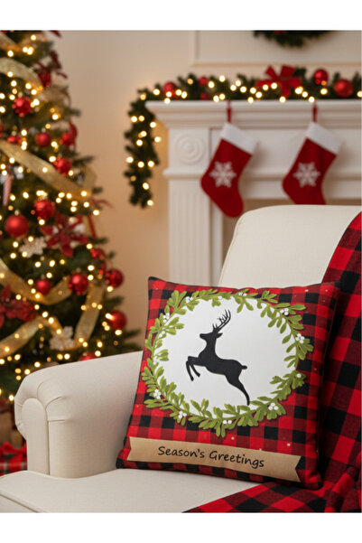 Dörtel Tedarik Double Sided Digital Printing Zippered Christmas Themed Pillow...