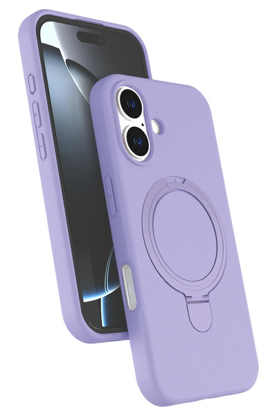 NewFace غطاء FLZ-SHOP لهاتف Apple iPhone 16 Plus مع حامل MagSafe - أرجواني