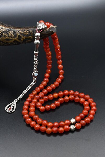 Prestige Natural Agate Stone 99 Prayer Beads with Metal Tassel 6mm Sphere Cut 902499