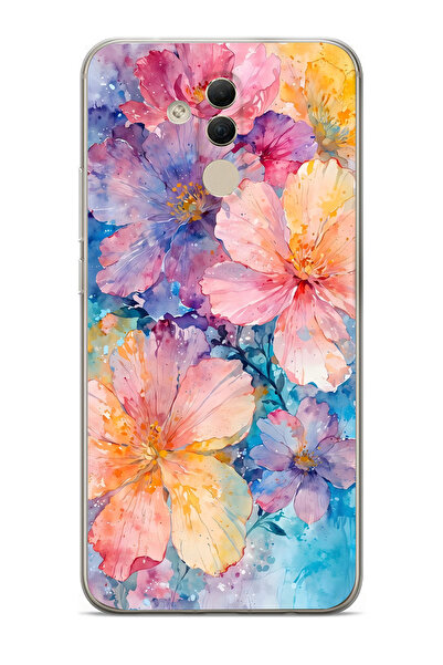 Manitoba Huawei Mate 20 Lite Uyumlu Baskılı Yumuşak Silikon Şeffaf Telefon Kı...
