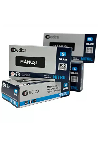 Diamante Mănuși din nitril albastre, set 100 XL