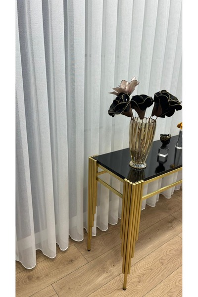 VOLPER MEKANİK 4003 Herringbone Patterned Heavy Weight 1/2.5 Medium Pleat Tulle Curtain