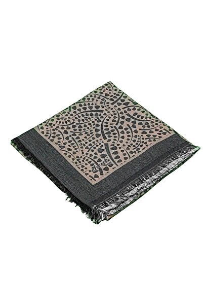 mim eşarp Ebruli Winter Patterned Scarf 95X95 cm