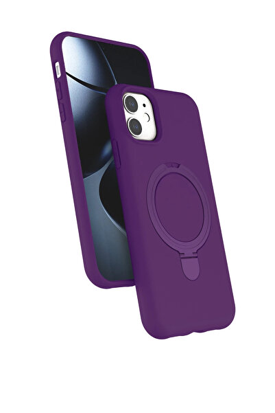 NewFace غطاء Apple iPhone 11 Regal مع حامل Magsafe - أرجواني غامق