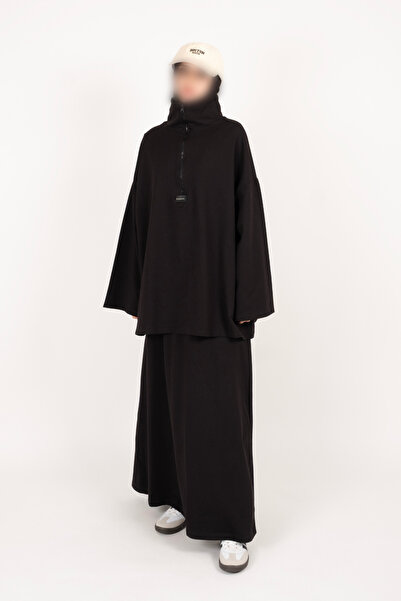 Vauva Zippered Suit Oversized Embroidered Collar Hijab Suit