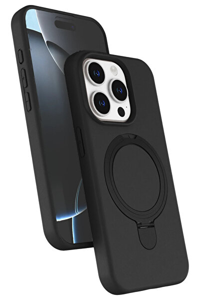 NewFace ZENGEZUR Apple iPhone 14 Pro Max Regal Magsafe Standlı Kapak - Siyah