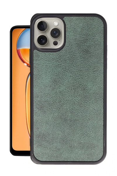 NewFace غطاء جلدي لهاتف آيفون 14 برو من أوزلستور - (85043) أخضر داكن