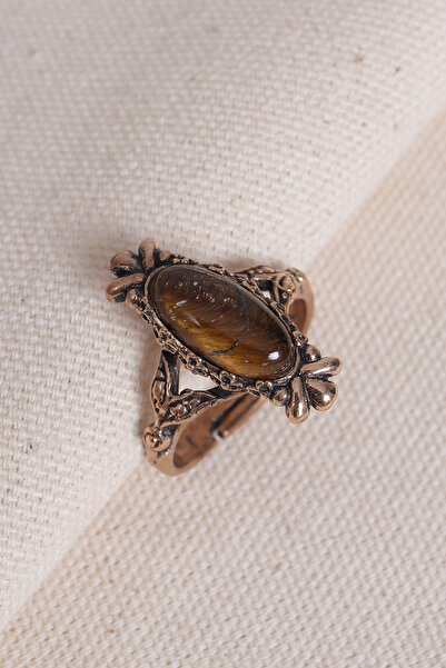 Süspüs Accessories خاتم أصلي قابل للتعديل مرصع بحجر عين النمر