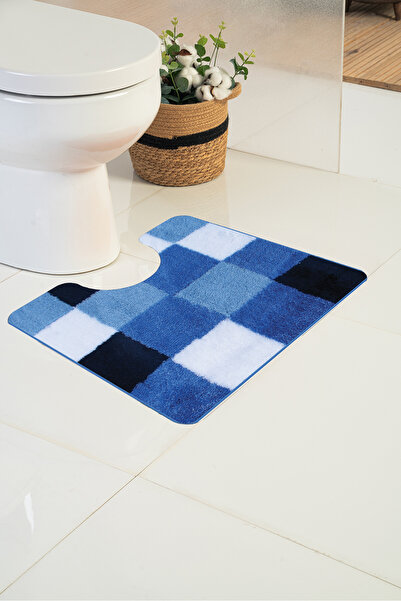 Moda Dekor Milenyum Karo 60x50cm U yaka Klozet Önü Banyo Paspası