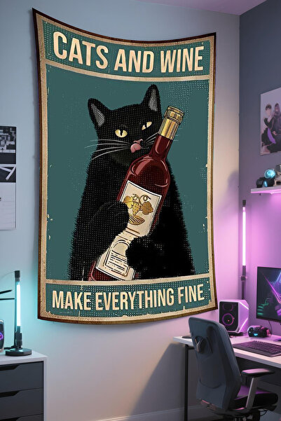 RUGRUMBA Тапети с котки – с мотиви на домашни любимци, висококачествена тъкан...