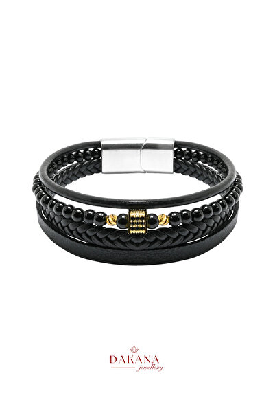 DAKANA JEWELLERY Certified Onyx Stone Zircon Cube Style 4 mm Natural Stone Bl...