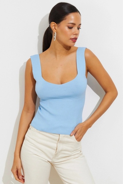 Be Best Women's Blue Knitwear Undershirt Be274