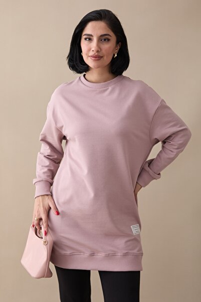 InStyle Etiket Detail Basic Dusty Rose Tunic