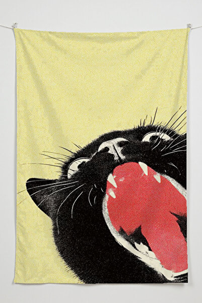 RUGRUMBA غطاء جداري على شكل قطة - بتصميم الحيوانات الأليفة، قماش عالي الجودة، سجادة جدارية