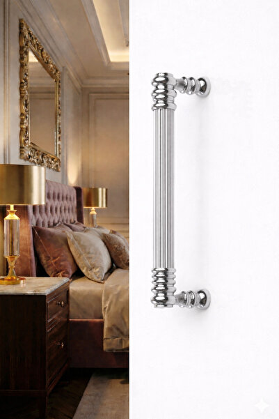 BERFİNO 5-Piece Country Chrome Cabinet Drawer Handle 128 mm – Furniture Handl...