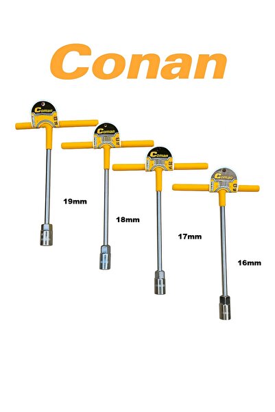CONAN T-Handle Socket Wrench Set – 4 Pcs (16mm / 17mm / 18mm / 19mm) – Size ‎200×310mm‎ –