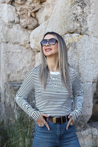 bytugcekaya Bluză cu dungi negre basic