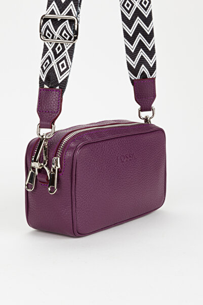 Fossil 100% Genuine Leather Women's Mini Crossbody Shoulder Bag with Column Strap