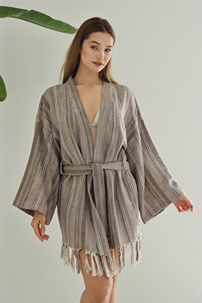 CAKKATEX Organic Cotton Woven Short Kimono |   Beach Wear | Kaftan | Desing Caftan
