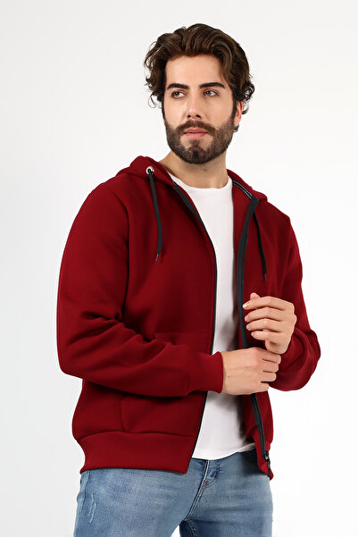 BEDUCA Cardigan That Turns into a Bag When Flipped, Burgundy Three-Thread Zip...