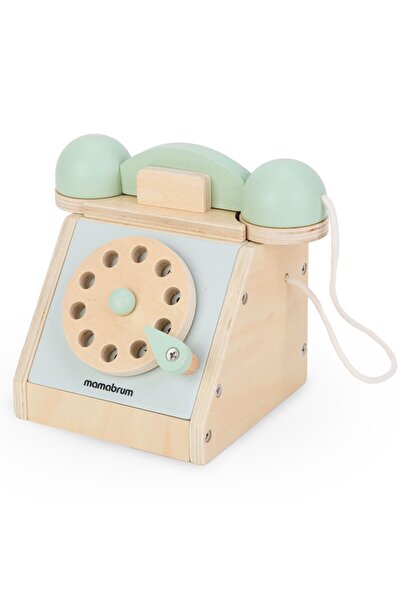 mamabrum Retro wooden telephone - mint