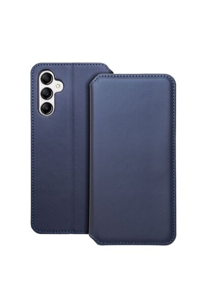 OEM Husă cu două buzunare și clapetă pentru Samsung Galaxy A14 4G / Galaxy A14 5G, albastră