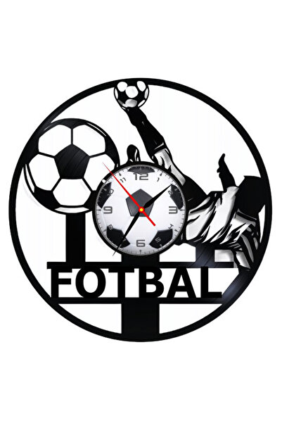 OEM Ceas de perete decorativ din disc de vinil, Model Fotbal, Jucător efectuâ...