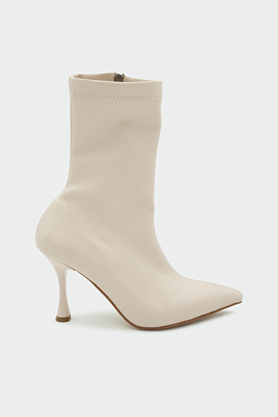 LAMİNTA Cizme elastice din piele Prino Ecru