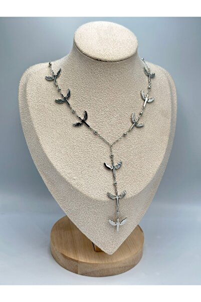 MyladyAccessoriess Anka Kuşu Detaylı Y Kolye (Çelik) Gold