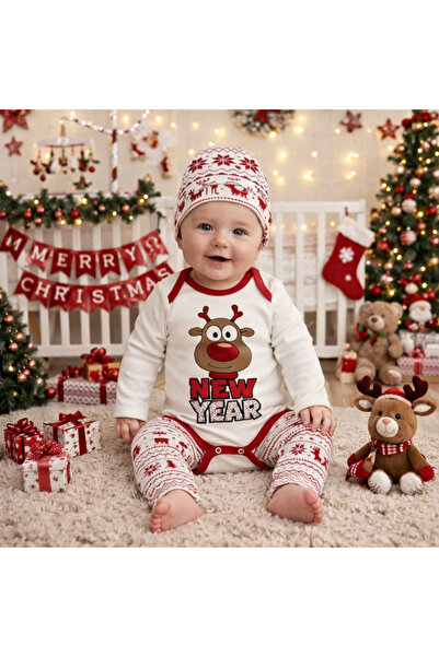 babynow Babynova New Year's Deer 3-Piece Baby Set