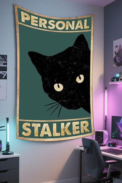 RUGRUMBA Cat Wall Hanging – Pet-Themed, High-Quality Fabric, Tapestry Wall Ca...