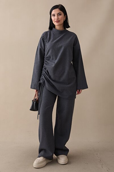 InStyle Anthracite Thessaloniki Suit with Side Gatherings