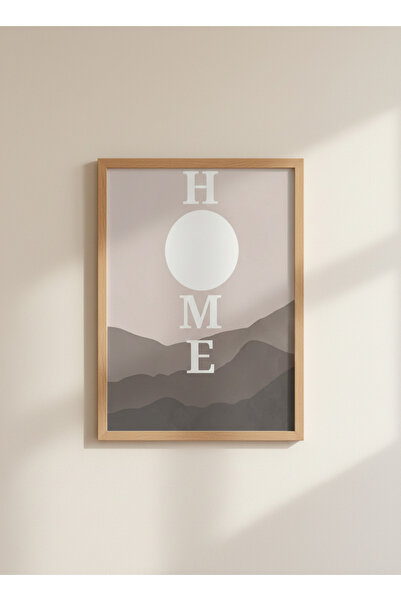 Sapphireworks Doğal Ahşap Çerçeveli Minimalist Home Yazılı Tablo