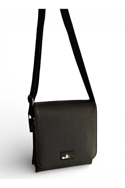 balbagss حقيبة كروس للرجال من الجلد الصناعي الناعم باللون الأسود مكونة من 3 أقسام