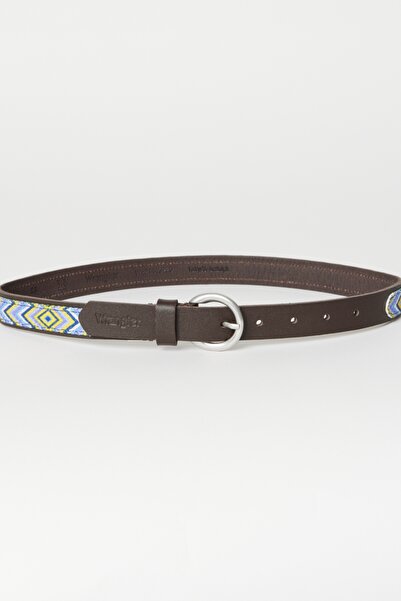 WRANGLER %100 Deri Kahverengi Kemer
