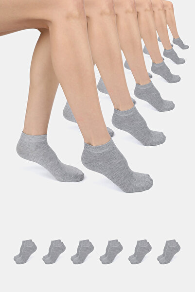 ERENART Bamboo Women's Booties Plain Gray Socks Stitch-Free Premium Boxed Set...