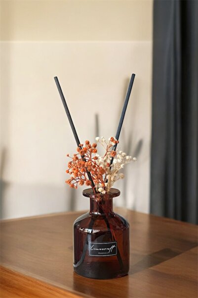 LİNECRAFT Amber Kokulu Amber Renk Cipso Çiçekli Bambu Oda Kokusu 100 ML