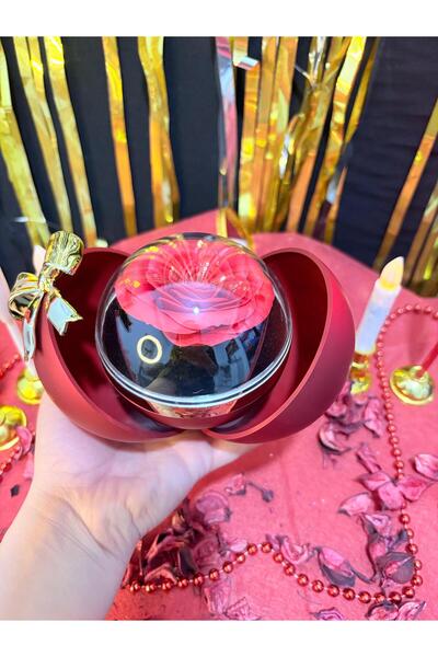 ENG PARTİ DÜNYASI Yüzük Kutusu Güllü Kırmızı Kalp Dekoratif Kutu – Açılır Böl...