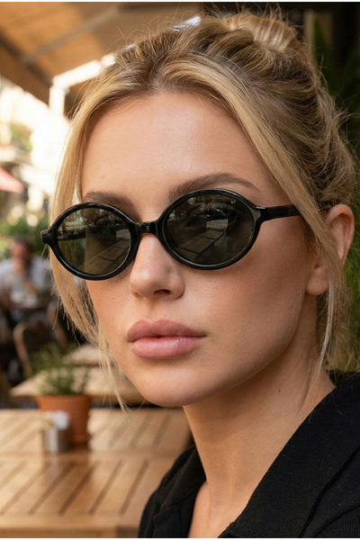 TARSS Daisy Siyah G15 Popüler Oval Kemik Güneş Gözlüğü | UV400