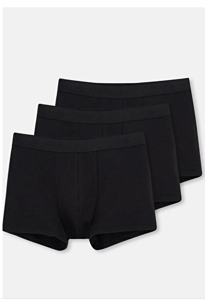 Dagi Men's Black, 95% Cotton 5% Elastane 3-Pack Boxer Briefs